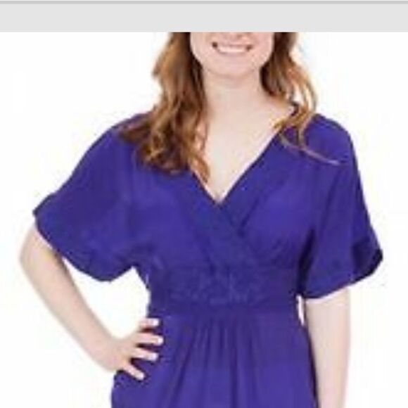 Maeve Anthropologie  Blue cross over embroider blouse - Picture 4 of 9